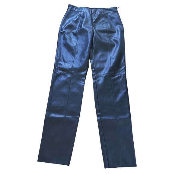 Know One Cares Black High Waist Faux Leather Pants Size 4 Edgy Punk Quiet Luxury - Picture 2 of 8